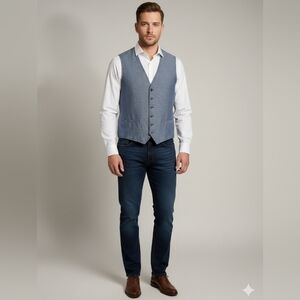 Black Brown Men's 100% Cotton Vest Ptp 22.5" L 25"